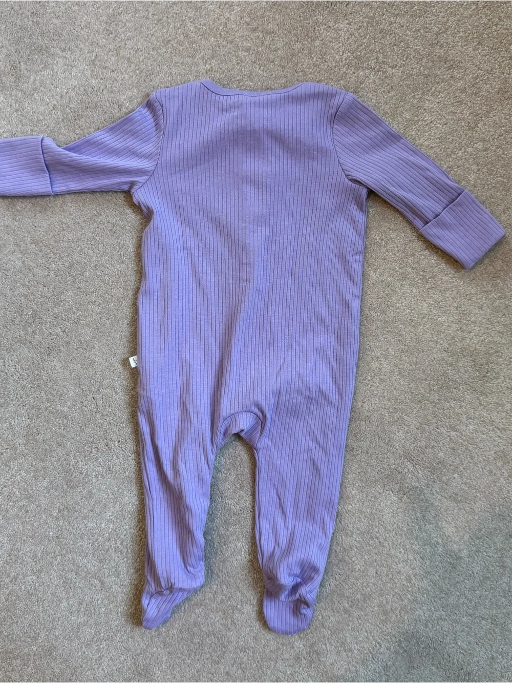 MORI Lilac Ribbed Footed One-Piece Pajamas for Kids